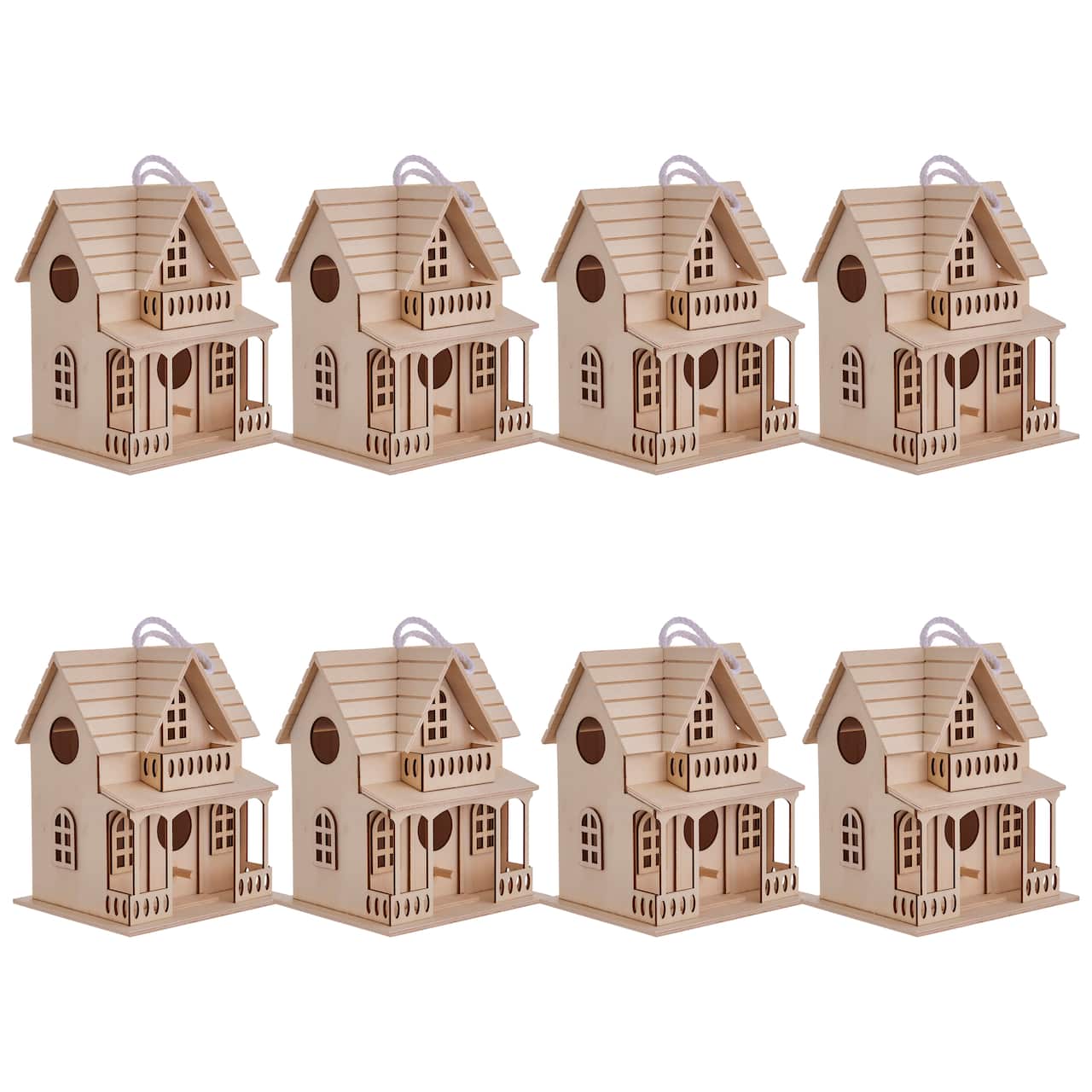 8 Pack: Wood Mini Birdhouse by Make Market®